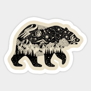 bear with mountains Sticker